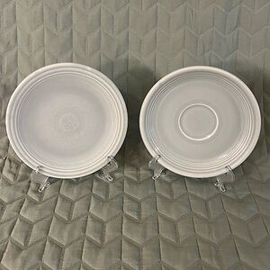 Set of 2 — Saucer + Bread & Butter Plate Original Gray Vintage Fiestaware HLC